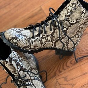Snake Print Lace up booties